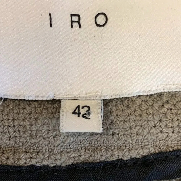 Iro Women's Mullen‎ Combo Rib Knit Leather Sleeve Moto Jacket Size 42/XL - Picture 8 of 13